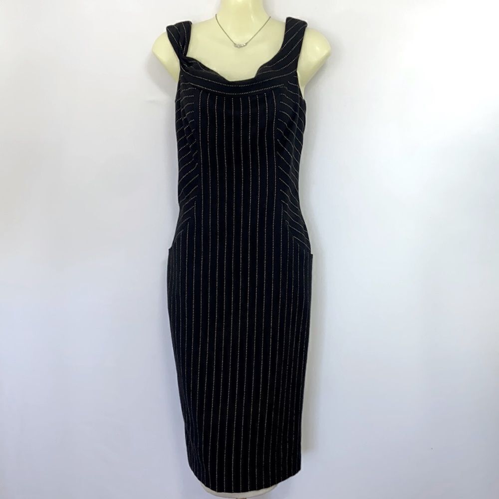 Milly Dress Sheath Cowl Neck Side Pockets Nwot Size 6